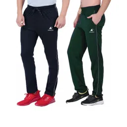 Diwazzo Men Pack Of 2 Brand Logo Cotton Track Pants-picture-0