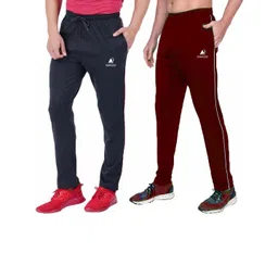 Diwazzo Men Pack Of 2 Brand Logo Cotton Track Pants-picture-8