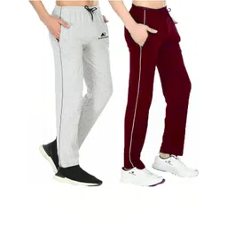 Diwazzo Men Pack Of 2 Brand Logo Cotton Track Pants-picture-12
