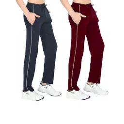 Diwazzo Men Pack Of 2 Brand Logo Cotton Track Pants-picture-7