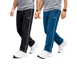 Diwazzo Men Pack Of 2 Striped Cotton Track Pants-picture-17