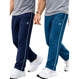 Diwazzo Men Pack Of 2 Striped Cotton Track Pants-picture-25