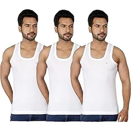 dixcy josh Men's Seleveless Cotton Vest (White,100cm)- Pack of 3-picture-49