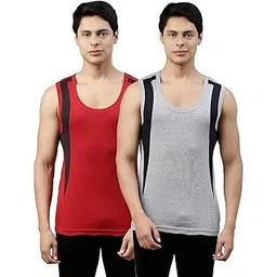 dixcy scott Originals Men's Trendy Fashion Regular Fit Vest Body Fit Colorblock Printed Innerwear - Bold Gym B1100 (Pack of 2)-picture-22