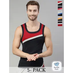 DIXCY SCOTT Pack Of 5 Assorted Sleeveless Innerwear Vests-picture-40