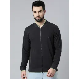 DIXCY SCOTT MAXIMUS Jet Black Relaxed Fit Bomber Neck Jacket-picture-21