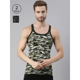 DIXCY SCOTT MAXIMUS Men Pack of 2 Printed Cotton Innerwear Vests-image-24