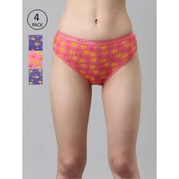 Dixcy Scott Slimz Assorted Floral Print Bikini Panty (Pack Of 4)-picture-36
