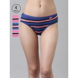 Dixcy Scott Slimz Assorted Striped Bikini Panty (Pack Of 4)-picture-46