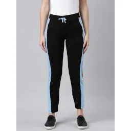 Dixcy Scott Slimz Black & Blue Graphic Print High Rise Trackpants-picture-11