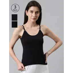 Dixcy Scott Slimz Black Cotton Camisole (Pack Of 3)-picture-36