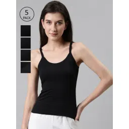 Dixcy Scott Slimz Jet Black Cotton Camisole (Pack Of 5)-picture-38