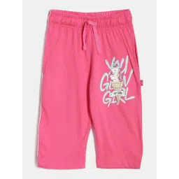 Dixcy Slimz Kids Hot Pink Cotton Printed Capri-picture-12
