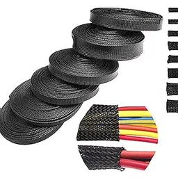 DIY Crafts CT-DIY-HI-26090 5/10M Black Insulated Braid Sleeving 2/4/6/8/10/12/15/20/25mm Tight PET Wire Cable Protection Expandable Cable Sleeve Wire Gland-picture-12