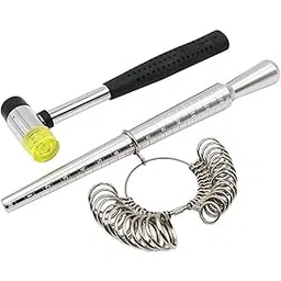 DIY Crafts Design No # 2, Pack Of 3 Pcs, Jewelers Rubber Hammer Metal Ring Mandrel Sizer Finger Size Gauge Set of P (Design No # 2, Pack Of 3 Pcs)-image-44