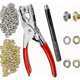 DIY Craft 500, old/Silver Eyelets Washer Kit 1/4 Inch Grommet Tool Kit, Leather Hole Punch, Grommets Kit with Eyelets in Gold and Silver for Leather, Shoes, Fabric, Belts Gromm (500)-image-30