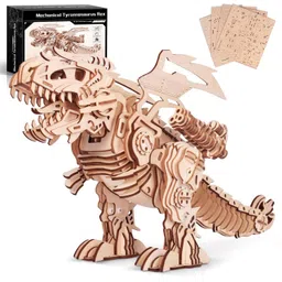 DIY T-Rex Dinosaur STEM Kit 3D Wooden Puzzles T-Rex Dinosaur Model Kit can Walk and Roar, Mechanical Dinosaur Toys for Boys Kids Ages 8-10-12-14, 3-D Puzzles Building Kit - RS6167DIY T-Rex Dinosaur STEM Kit 3D Wooden Puzzles T-Rex Dinosaur Model Kit can Walk and Roar, Mechanical Dinosaur Toys for Boys Kids Ages 8-10-12-14, 3-D Puzzles Building Kit - RS6167-picture-24