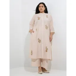 Diza by Westside Beige Embroidered A-Line Kurta-picture-29