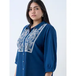 Diza by Westside Indigo Embroidered Cotton Tunic image 4