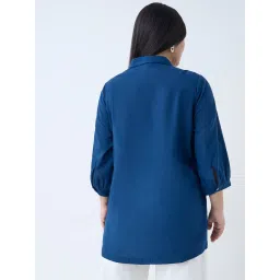 Diza by Westside Indigo Embroidered Cotton Tunic image 2