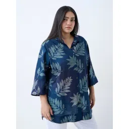 Diza by Westside Indigo Leaf Design Ethnic Tunic-picture-10