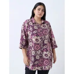 Diza by Westside Plum Floral Detailed Ethnic Tunic-picture-45
