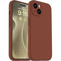 DIZORO Compatible for iPhone 15 Case, Slim Liquid Silicone 3 Layers Full Covered Soft Gel Rubber Phone Case Protective Cover 6.1 Inch (Natural Brown)-picture-29