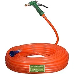 DK Craft Touch 5 MTR Length Garden and Car Wash Pvc Pipe with High Pressure Spray Gun & Accessories For Garden/Car Washing/bike wash/pet bath (Orange Hose & Lever Spray Gun, 5 MTR Length)-picture-16