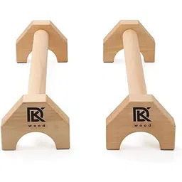 DK WOOD Wooden Parallettes Push Up Bars, Joint-Friendly Beech Wood Calisthenics Equipment for Home, Durable Handstand Trainer Push Up Handles for Floors, XL USE FOR EASY NATURAL WOOD-picture-29