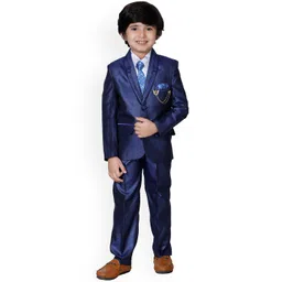 DKGF FASHION Boys Blue Regular Fit 4pc Suit-picture-54