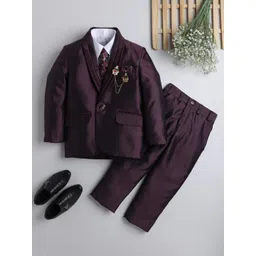 DKGF FASHION Boys Burgundy 4pc Suit-picture-19