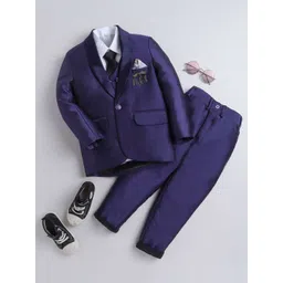 DKGF FASHION Boys Purple Regular Fit 5-piece Suit-picture-16