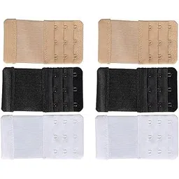 dkoale 6 Pieces Women's Bra Extenders 3 Hook Comfortable Stretchy Bra Extension Strap (Black, White, Skin)-picture-35