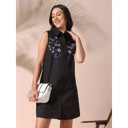 DL Woman Floral Embroidered Shirt Dress-image-31