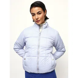 DL Woman Stand Collar Full Sleeves Lightweight Puffer Jacket-image-12