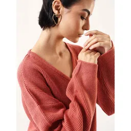 DL Woman Women V- Neck Long Sleeves Pullover Sweater-picture-36