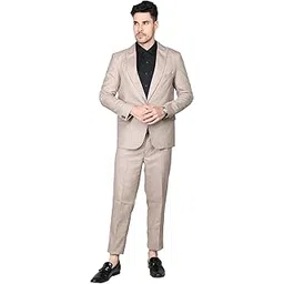 dlanxa Men's Regular Fit 2-Piece Suit One Button Blazer with Pants Set-picture-27