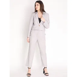 Dlanxa Women Grey Solid Double Breasted 2 Piece Suits-picture-16