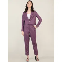 Dlanxa Women Purple Solid Single Breasted Two Piece Suits-picture-41