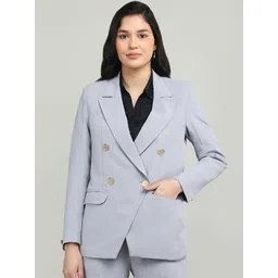 Dlanxa Women Solid Double Breasted Blazer-picture-42