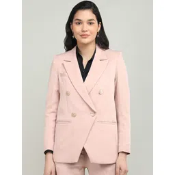Dlanxa Women Solid Double Breasted Blazer image 2