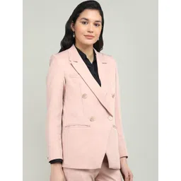 Dlanxa Women Solid Double Breasted Blazer image 5