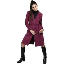 dlanxa Women Solid Winter Wear Double Breasted Overcoat With Belt-picture-20