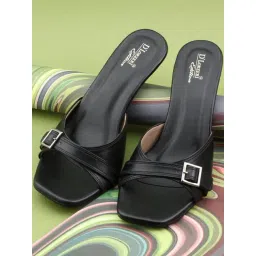 D'LORZERI Women's Black Casual Sandals-picture-38