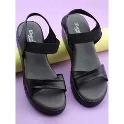 D'LORZERI Women's Black Sling Back Wedges-picture-14