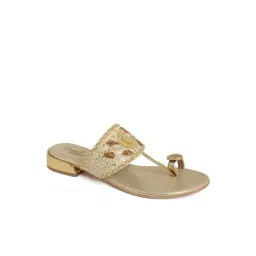 D'LORZERI Women's Gold Toe Ring Sandals-picture-43