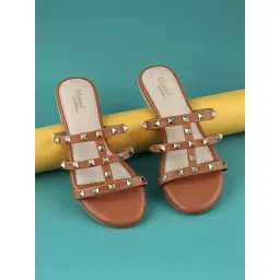 D'LORZERI Women's Tan Casual Sandals-picture-32