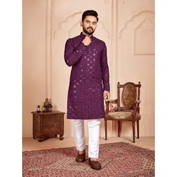 dm fashion club Men Printed Cotton Blend A-line Kurta-picture-10
