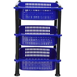 dm plus Plastic Fruit & Vegetable 3-Layer Kitchen Trolley Plastic Kitchen Trolley-picture-18