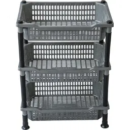 dm plus Rectangle Fruit & Vegetable Basket Plastic Kitchen Trolley-picture-17